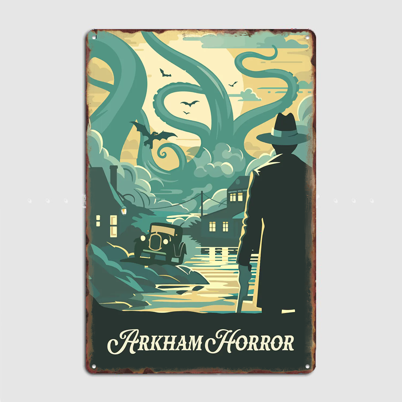 Board Game Horror - Металлическая табличка-постер в стиле Arkham Horror,