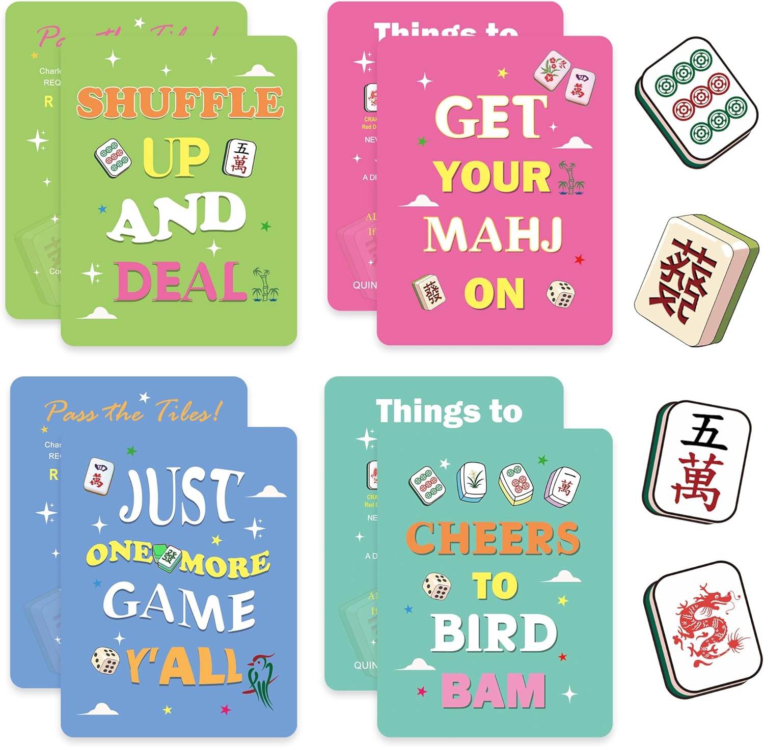 Набор из 4 разноцветных шейкер – обзор и цена Board Game Mahjong